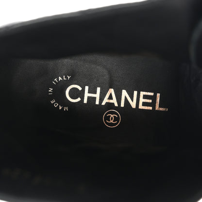 Chanel Shiny Calfskin Quilted Lace Up Combat Boots 40.5 Black 9 of 11