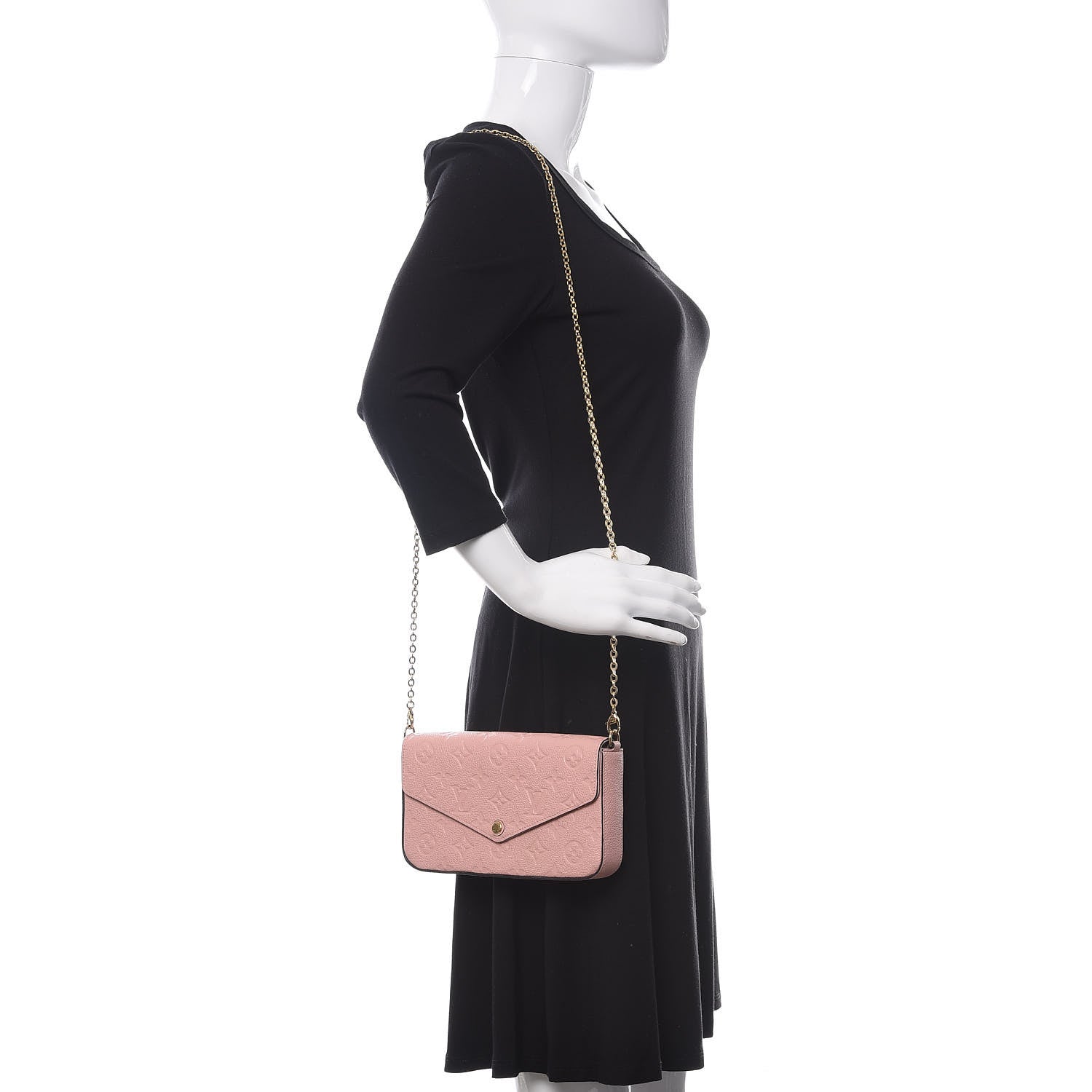 Louis Vuitton Empreinte Pochette Felicie Chain Wallet Rose Poudre 2 of 10