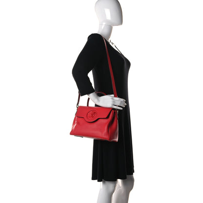 Versace Calfskin Medium La Medusa Top Handle Handbag Red 2 of 15