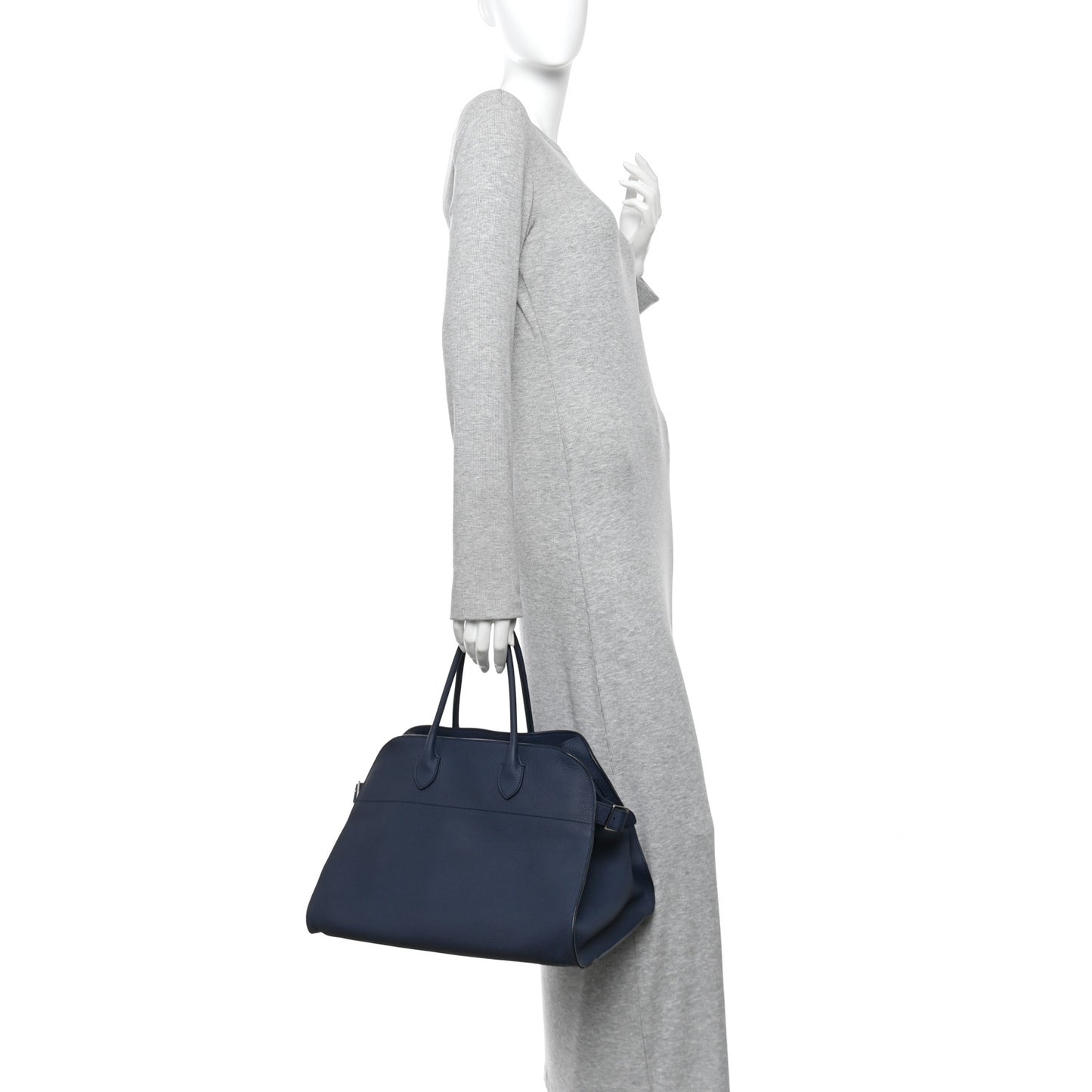 Matte Grained Calfskin Soft Margaux 15 Indigo