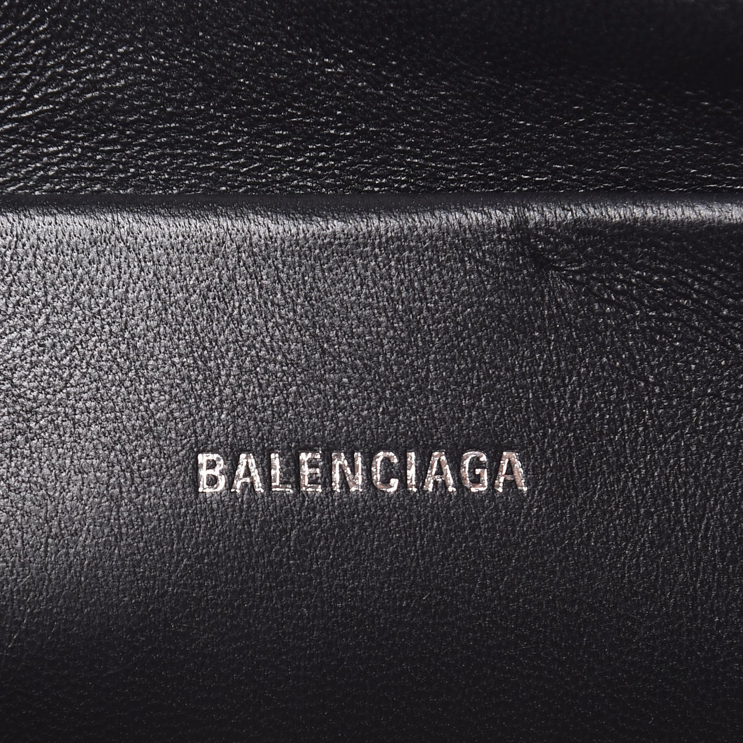 Metallic Goatskin Logo Large Everyday Zip Pouch Argent Black