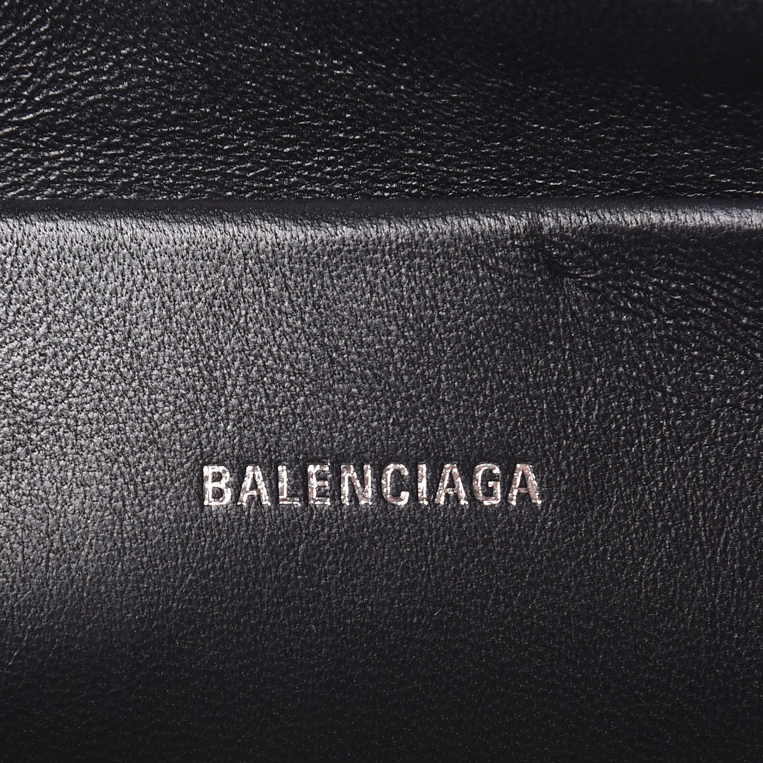 Balenciaga Metallic Goatskin Logo Large Everyday Zip Pouch Argent Black 6 of 8