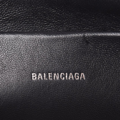 Balenciaga Metallic Goatskin Logo Large Everyday Zip Pouch Argent Black 6 of 8
