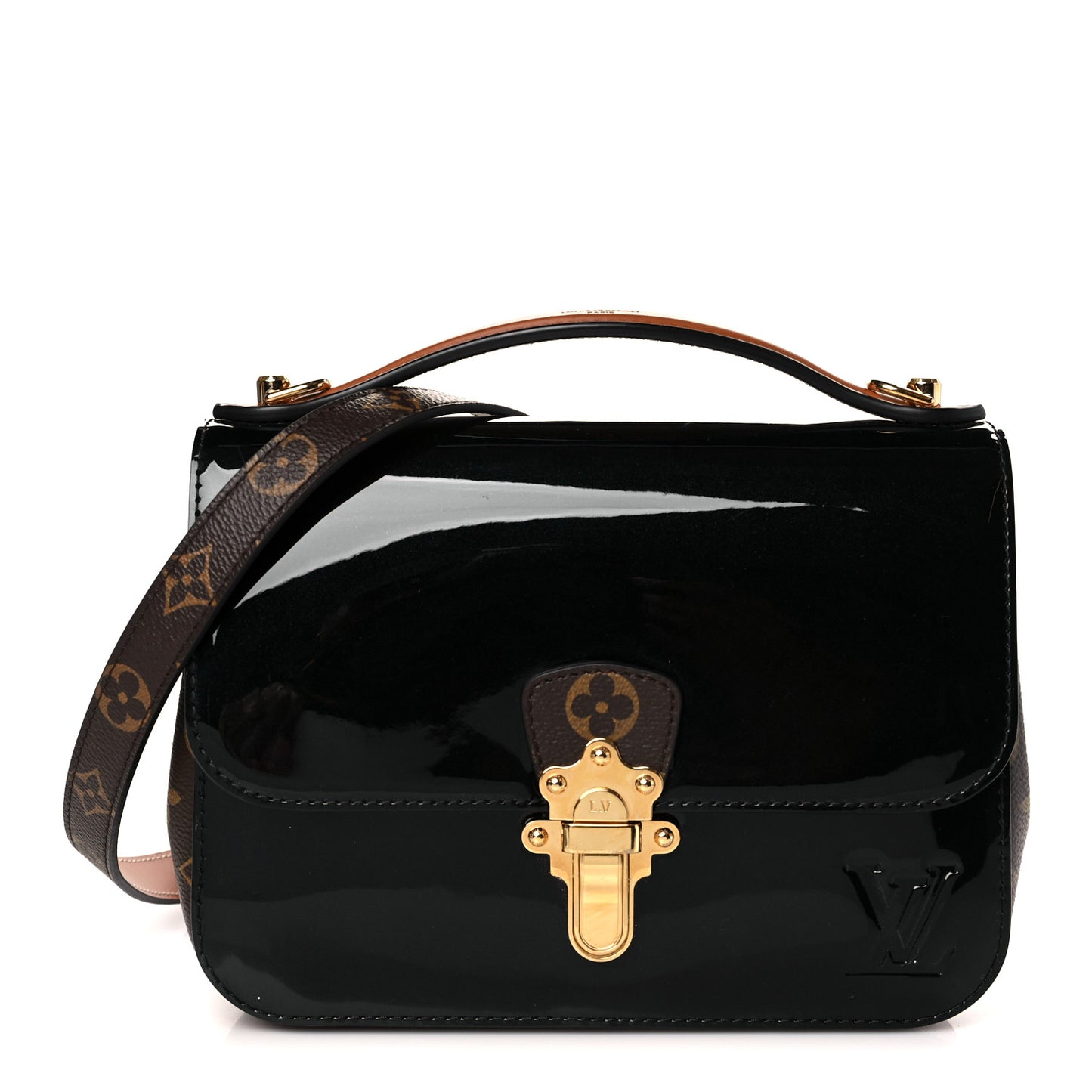Patent Calfskin Monogram Cherrywood BB Black