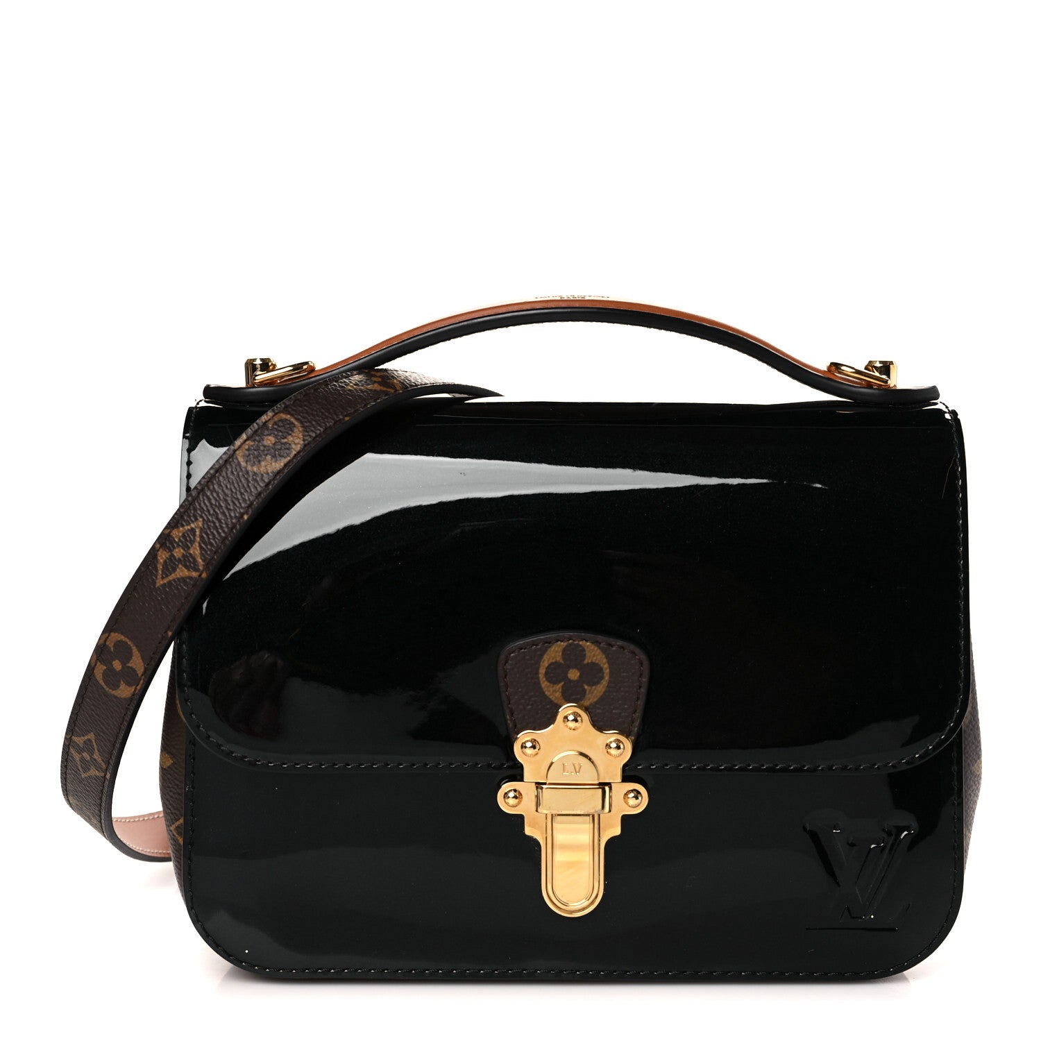 Louis Vuitton Patent Calfskin Monogram Cherrywood BB Black 1 of 7