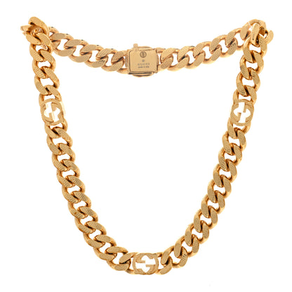 Gucci Metal Interlocking GG Chain Necklace Gold 3 of 5