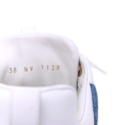 Louis Vuitton Calfskin Monogram Denim Run Away Sneakers 38 White 8 of 11