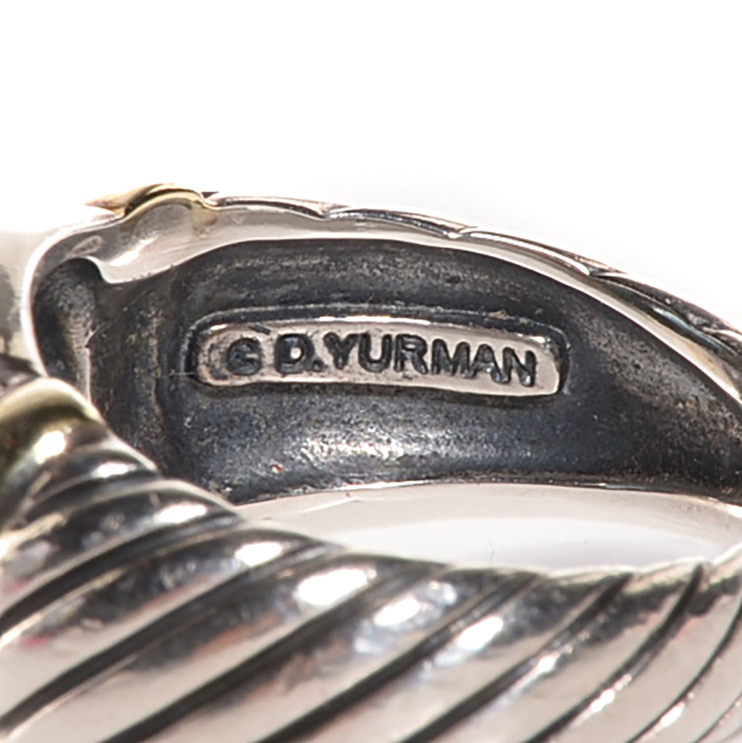 David Yurman Sterling Silver 14K Yellow Gold Blue Topaz 7mm Noblesse Ring 51 5.75 6 of 7