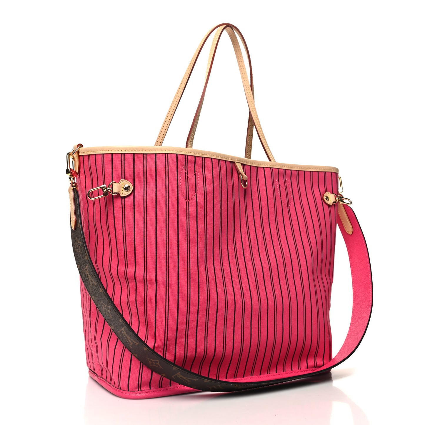 Monogram Inside Out Neverfull Bandouliere MM Rose Pondichery