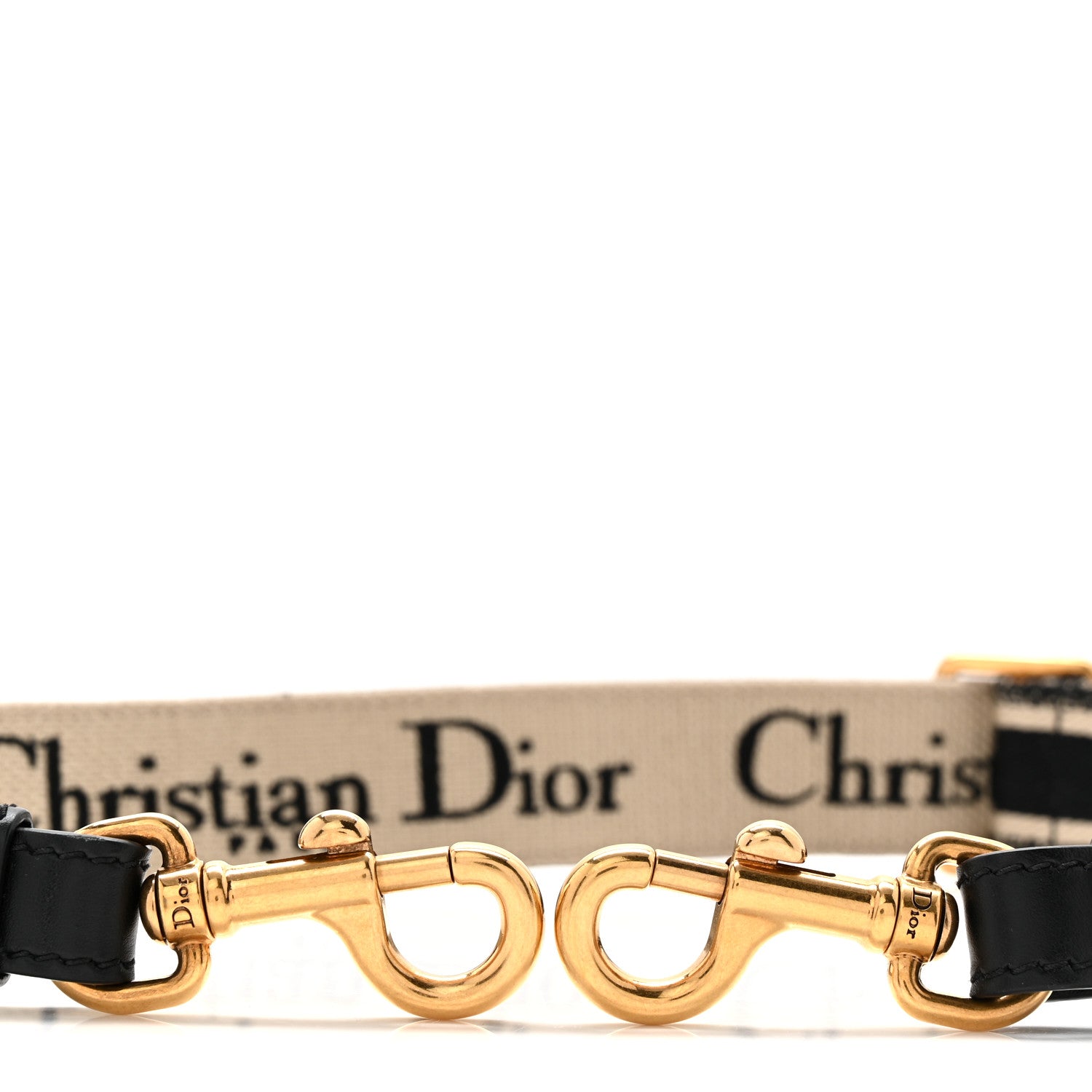 Christian Dior Canvas Embroidered Shoulder Strap Black 3 of 5