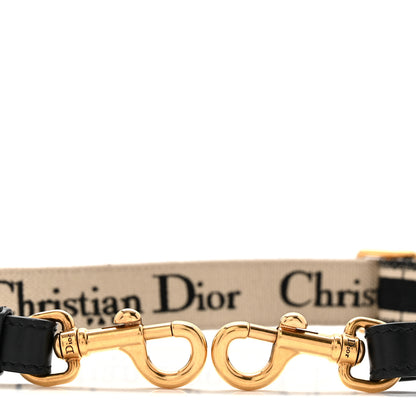 Christian Dior Canvas Embroidered Shoulder Strap Black 3 of 5
