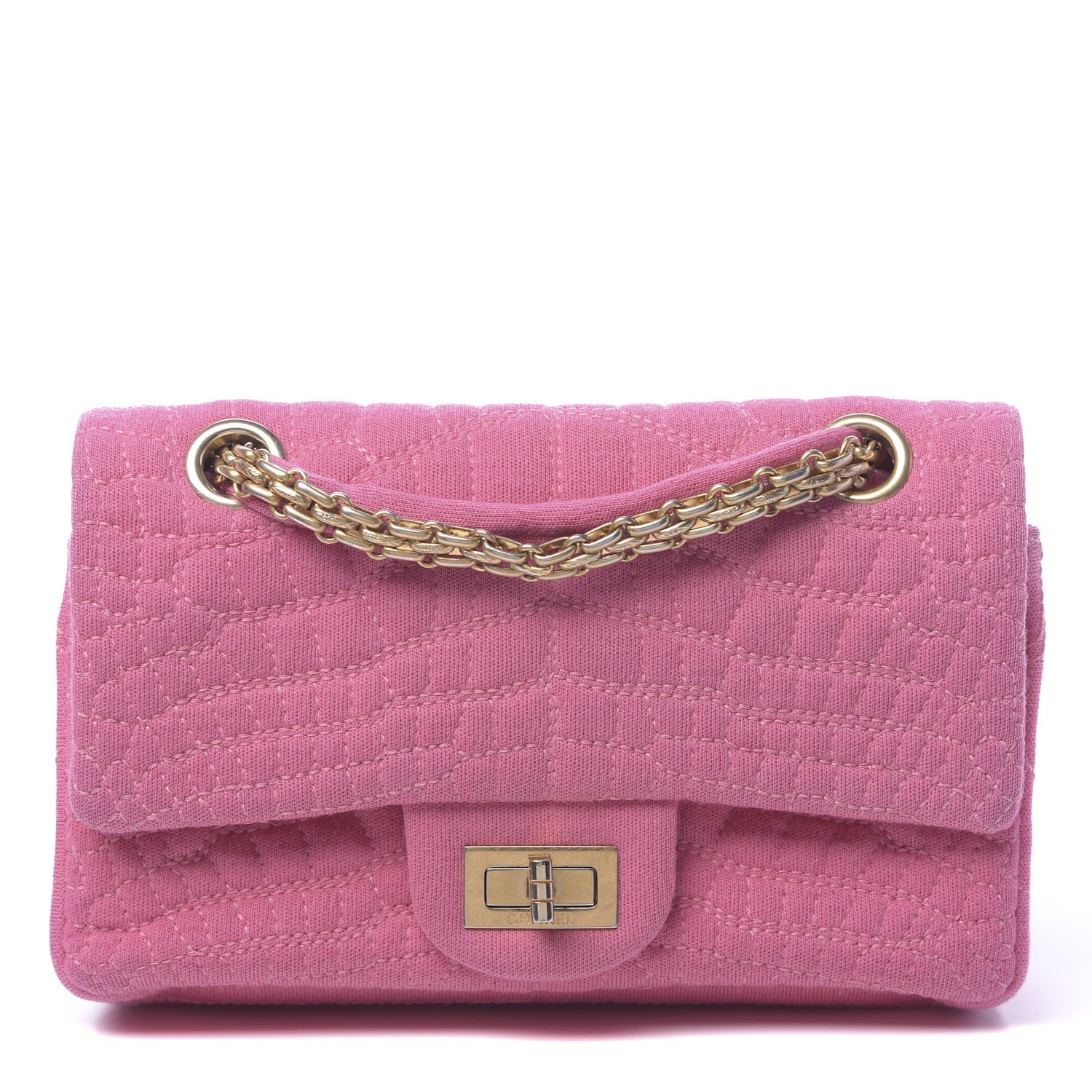 Chanel Jersey Coco's Croc 2.55 Reissue 224 Flap Pink 1 of 14