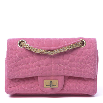 Chanel Jersey Coco's Croc 2.55 Reissue 224 Flap Pink 1 of 14