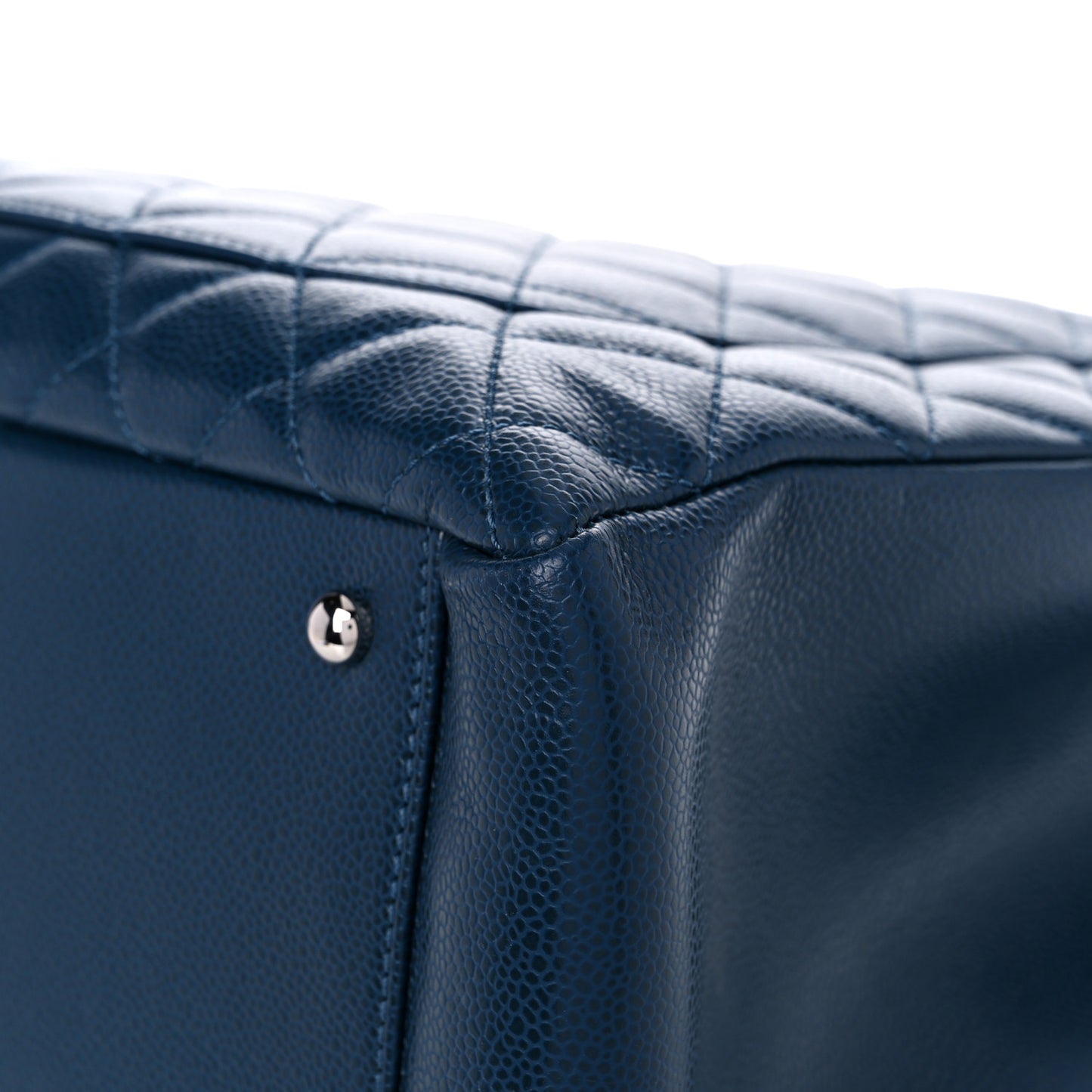 Caviar Quilted XL Grand Shopping Tote GST Navy Blue