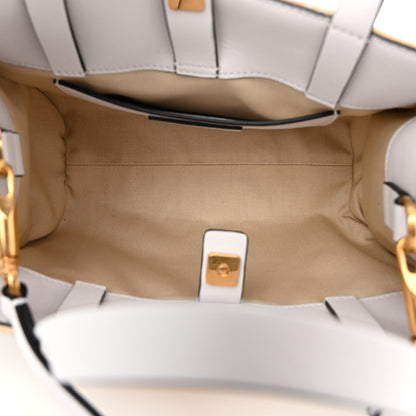 Valentino Garavani Canvas Calfskin Embellished Small Vlogo Signature Tote White Natural 5 of 9