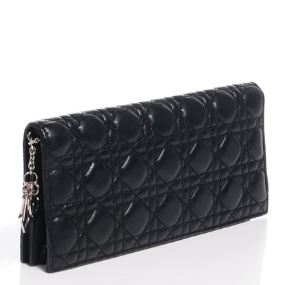 Christian Dior Lambskin Cannage Lady Dior Convertible Clutch Black 3 of 7