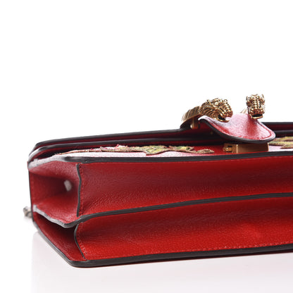 Gucci Calfskin Web Floral Embroidered Small Dionysus Shoulder Bag Hibiscus Red 8 of 9