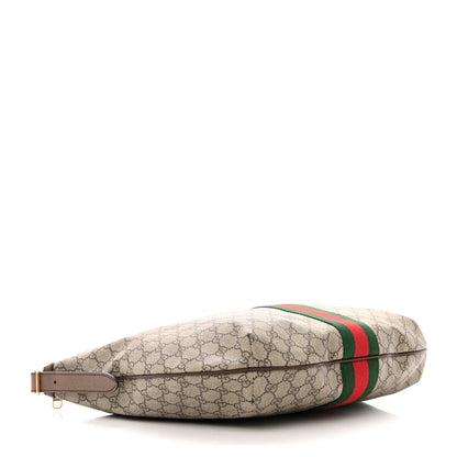 Gucci GG Supreme Monogram Web Ophidia Half Moon Hobo Brown 4 of 11