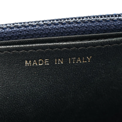 Chanel Metallic Lambskin Camellia Embossed Wallet on Chain WOC Navy 7 of 11