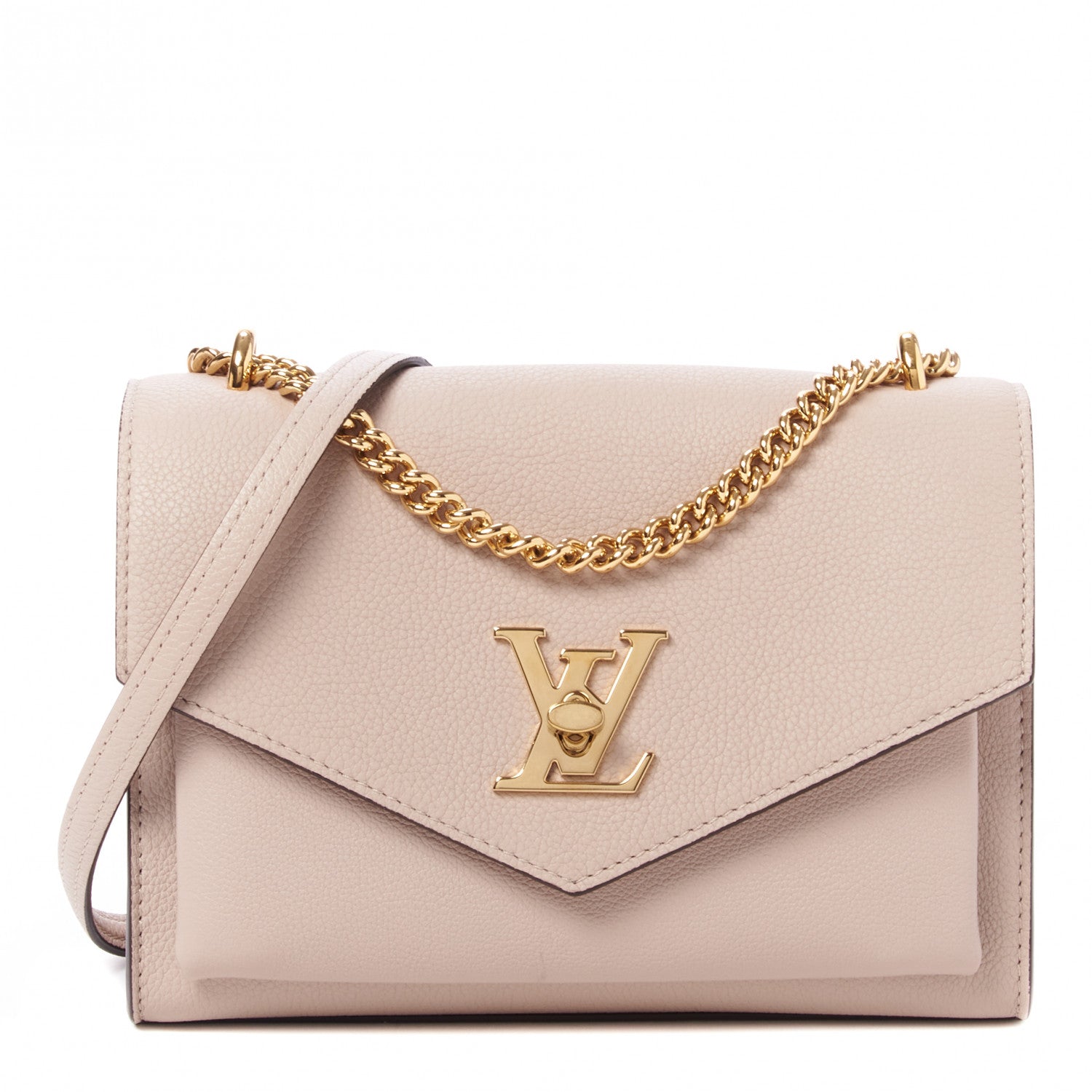 Louis Vuitton Soft Calfskin Mylockme Chain Bag BB Greige 1 of 8
