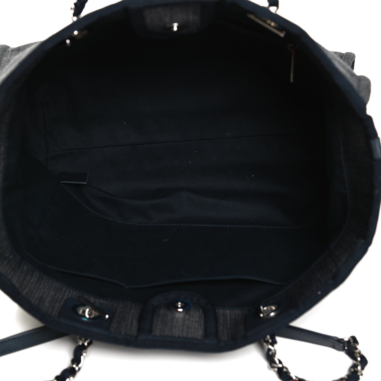 Chanel Denim Small Deauville Tote Dark Blue 5 of 14