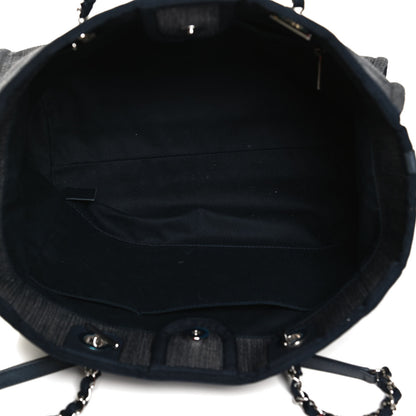 Chanel Denim Small Deauville Tote Dark Blue 5 of 14