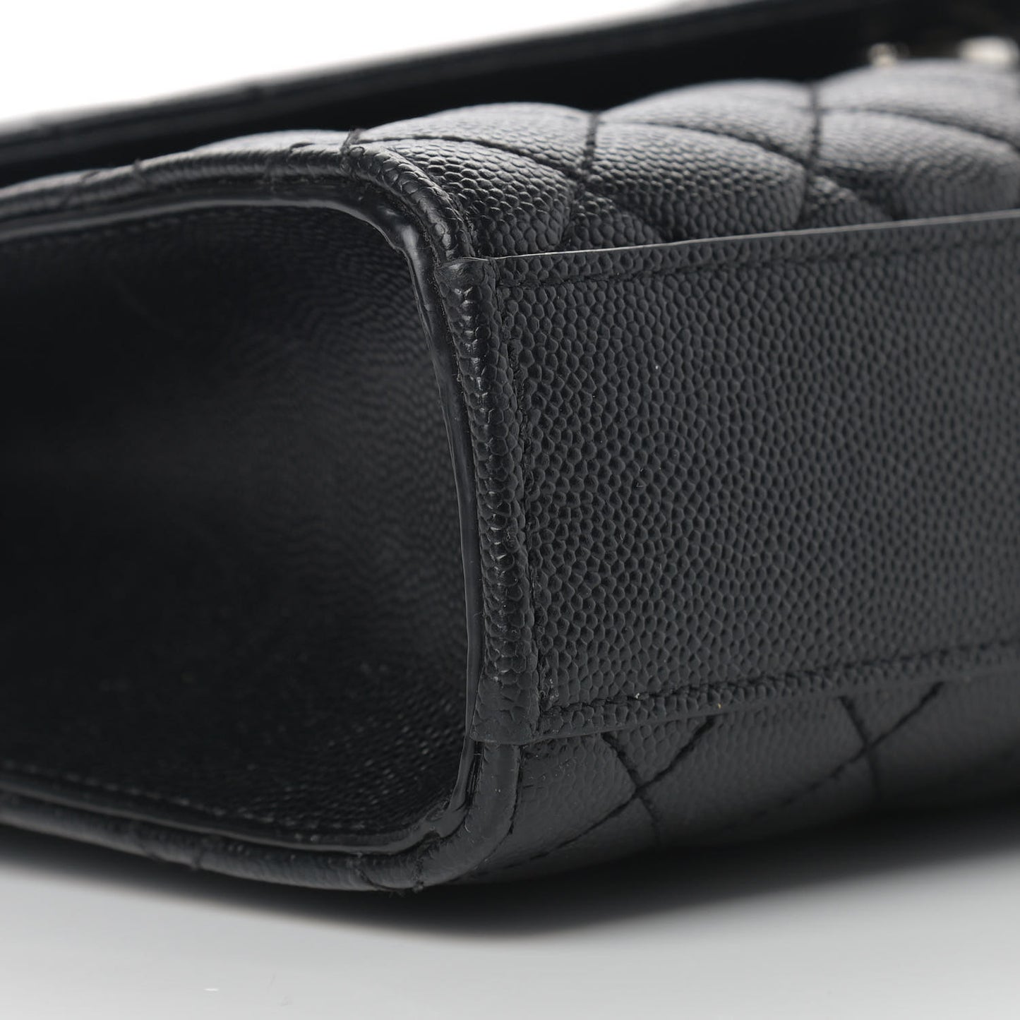 Grain De Poudre Textured Mixed Matelasse Triquilt Medium Monogram Satchel Black