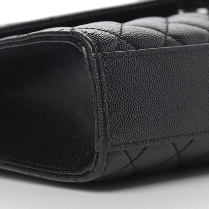 Saint Laurent Grain De Poudre Textured Mixed Matelasse Triquilt Medium Monogram Satchel Black 9 of 10