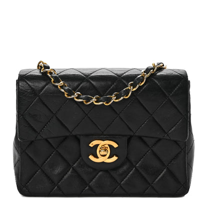 Chanel Lambskin Quilted Mini Square Flap Black 1 of 8