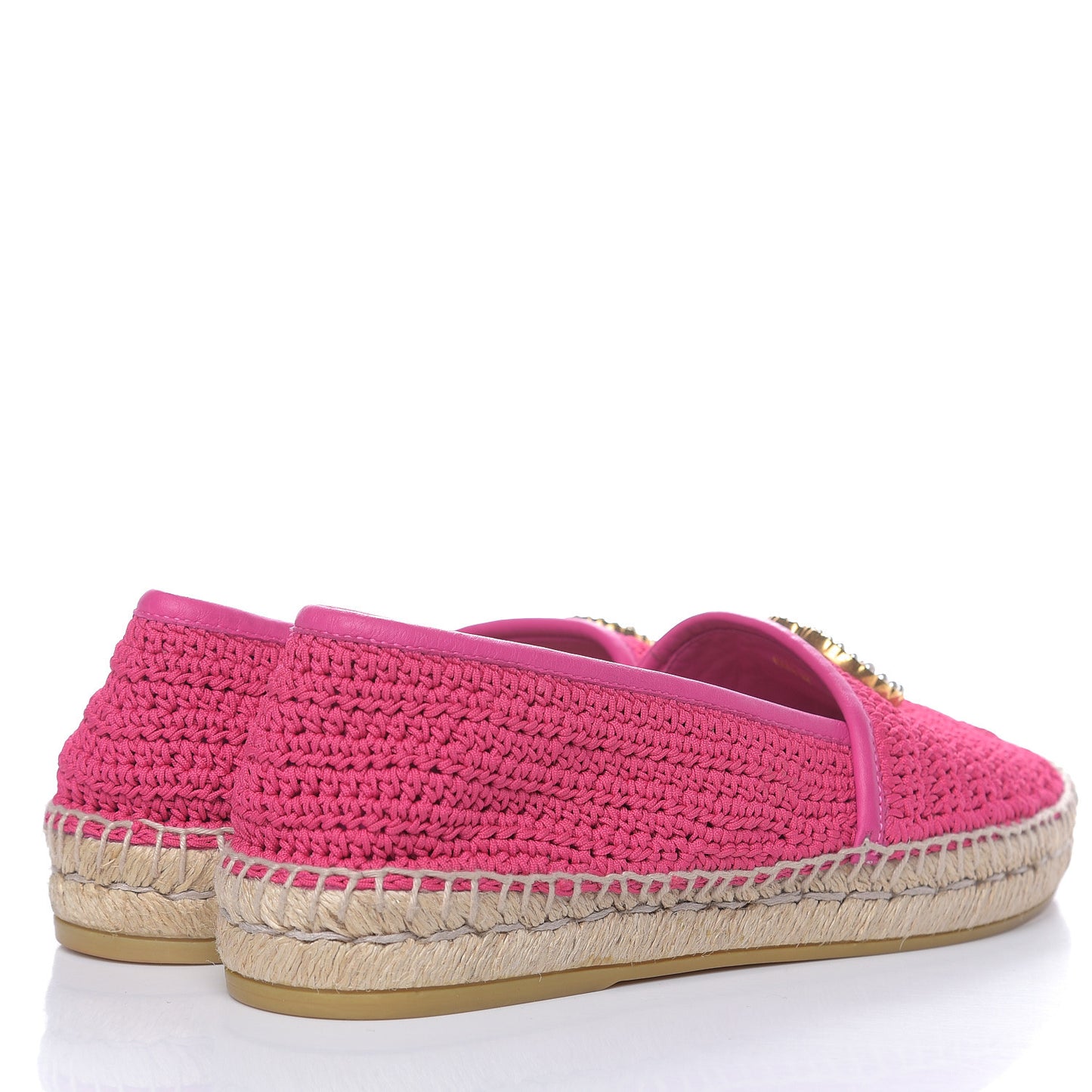 Cotton Crochet Pearly GG Marmont Espadrilles 37 Cyclamen Rose