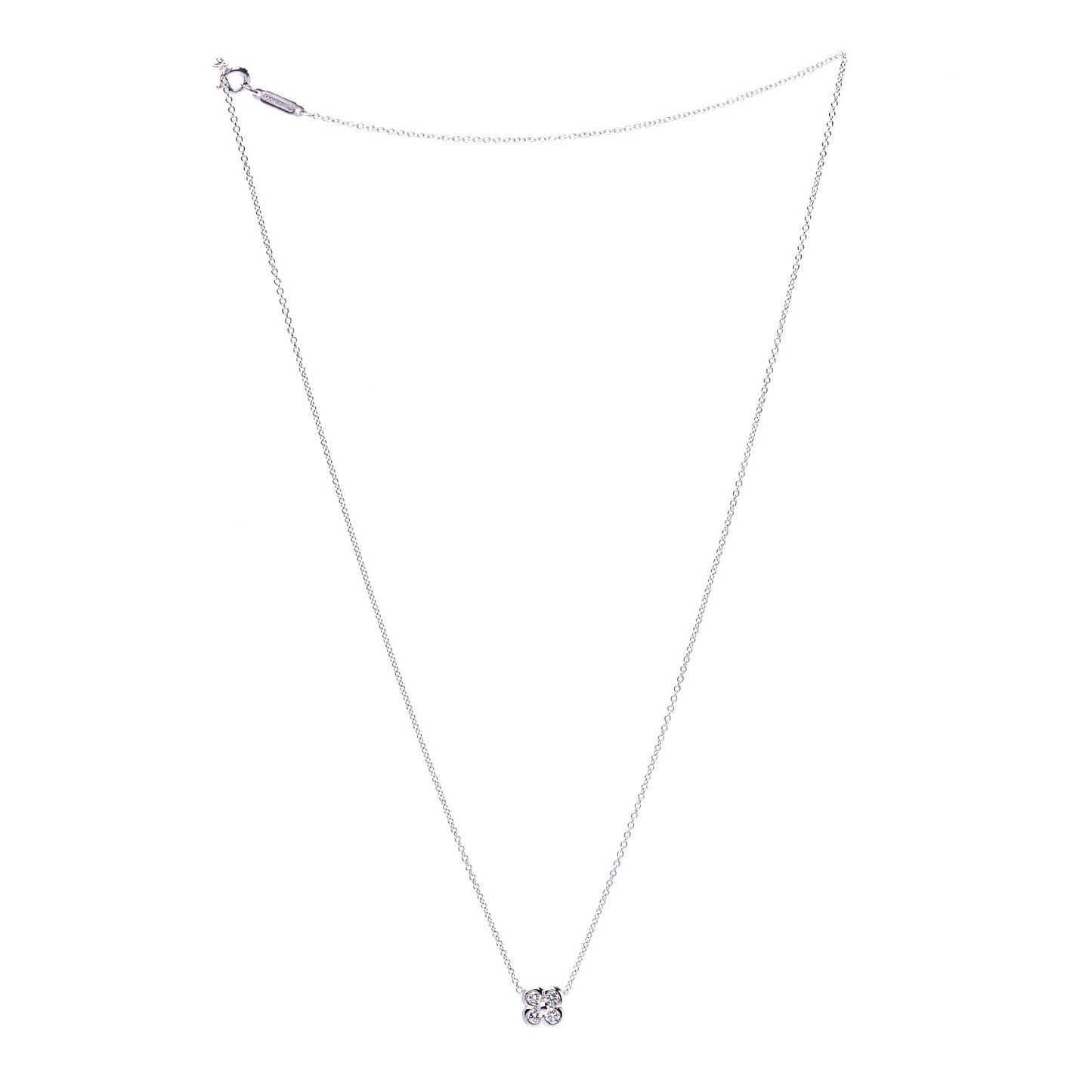 Platinum Diamond Lace Pendant Necklace