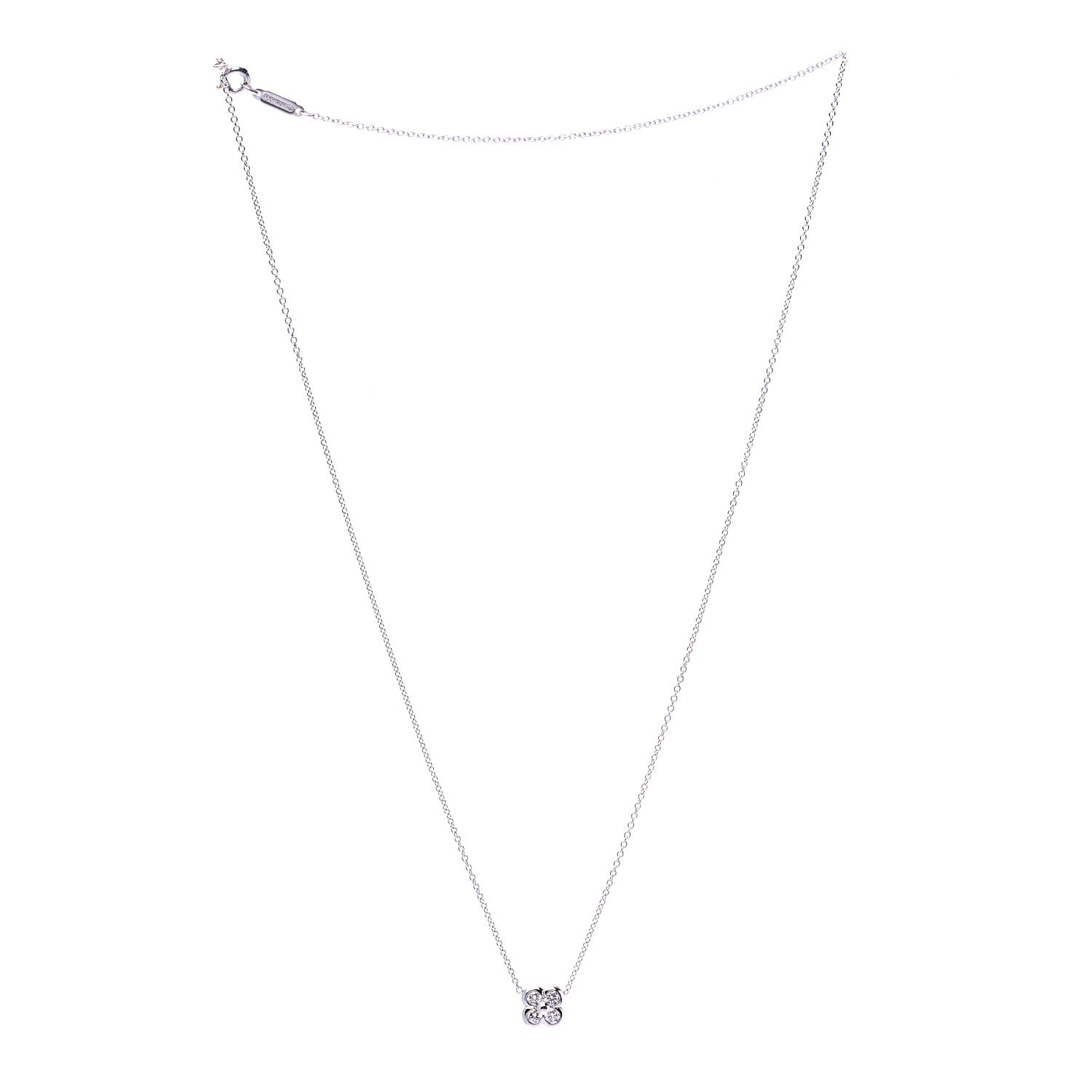 Tiffany Platinum Diamond Lace Pendant Necklace 2 of 6