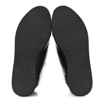 Hermes Patent Epsom Calfskin Trail Sneakers 37 Black 7 of 14