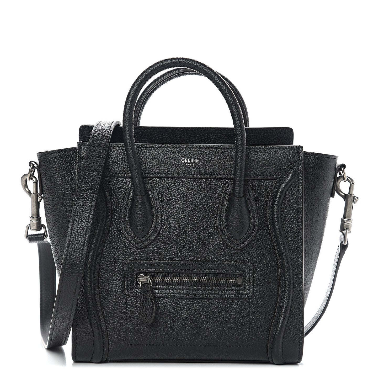 Drummed Calfskin Nano Luggage Black