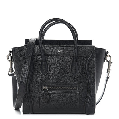 Celine Drummed Calfskin Nano Luggage Black 1 of 8