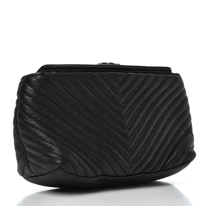 Chanel Aged Calfskin Chevron Boy Cosmetic Pouch Black 2 of 7