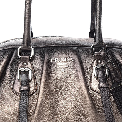 Prada Vitello Daino Antik Bauletto Tote Piombo 12 of 12