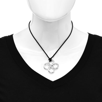 Tiffany Sterling Silver Elsa Peretti Quadrifoglio Pendant Cord Necklace 2 of 4