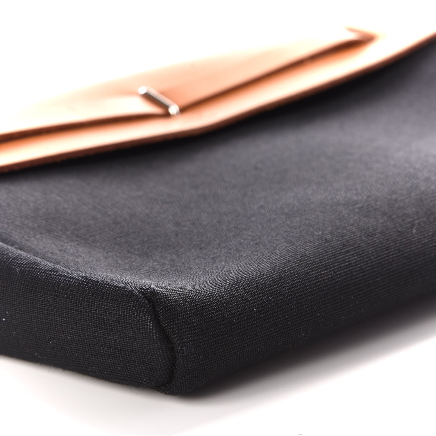 Hermes Toile Vache Calfskin Herbag Clutch Natural Black 6 of 10