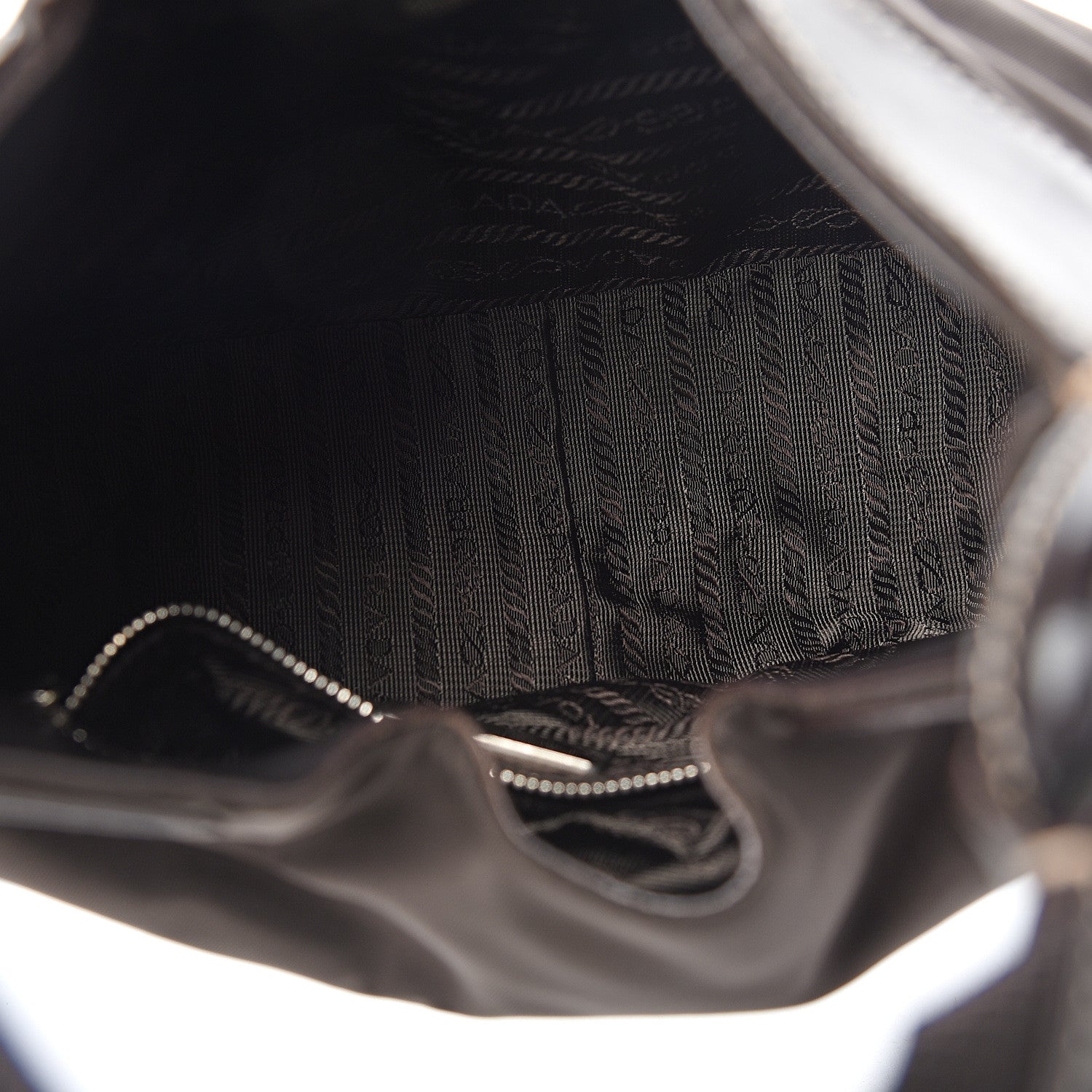 Prada Tessuto Nylon Calfskin Hobo Moro 4 of 9