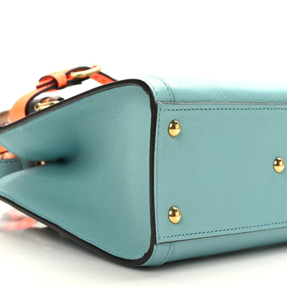 Gucci Wonka Grain Calfskin Mini Diana Tote Bag Dusty Azure Orange Fluo 9 of 11