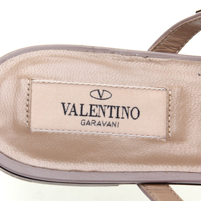 Valentino Garavani Pebbled Calfskin Rockstud Flat Cage Mules 36.5 Poudre 7 of 11