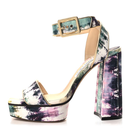 Jimmy Choo Satin Tie Dye Jax 125 Sandals 41 41 Multicolor 1 of 7