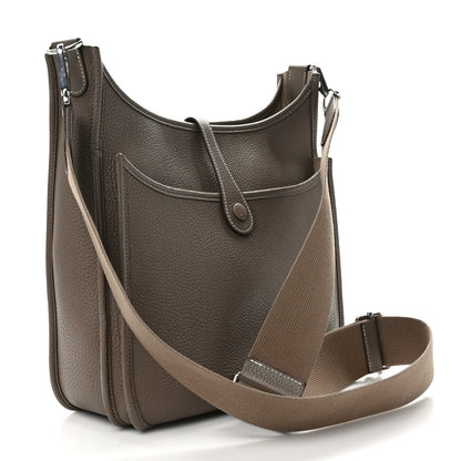 Hermes Taurillon Clemence Evelyne III PM Etoupe 3 of 12