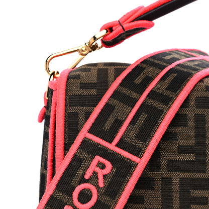 Fendi Fabric Jacquard FF 1974 Large Baguette Tobacco Moro Fuxia Fluo 12 of 14