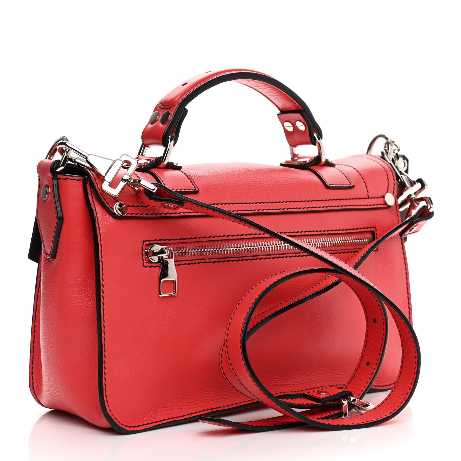 Proenza Schouler Lambskin Tiny PS1 Satchel Red 2 of 9