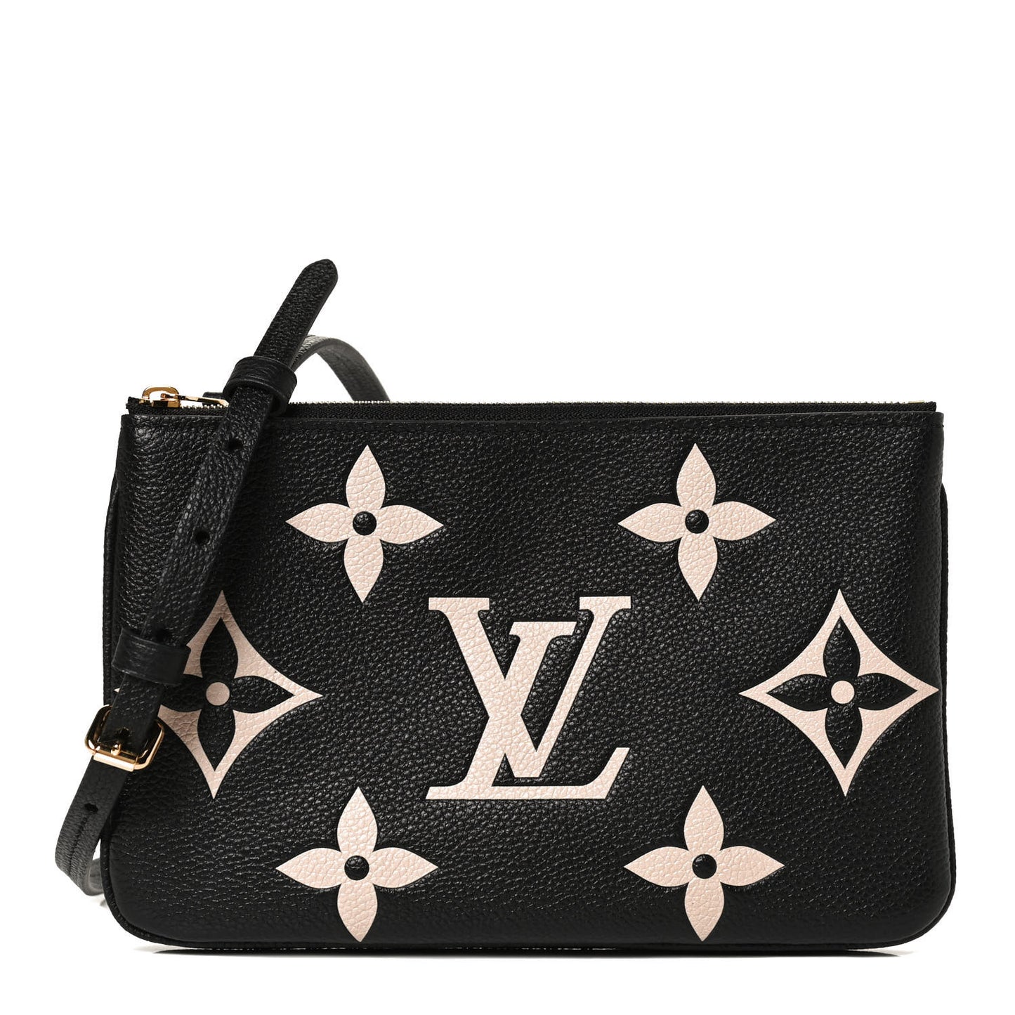 Empreinte Monogram Giant Double Zip Pochette Black Cream