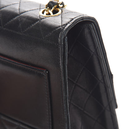 Chanel Lambskin Quilted Shoulder Flap Bag Black 21 of 34
