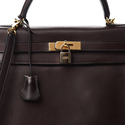 Hermes Evergrain Kelly Retourne 32 Chocolate 16 of 16