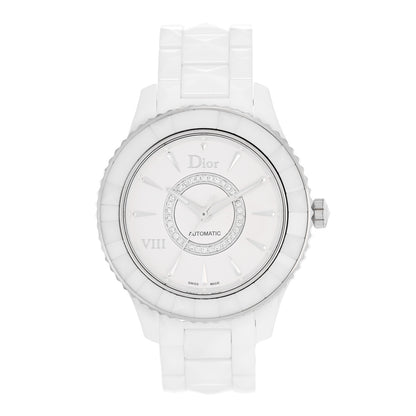 Christian Dior Stainless Steel Ceramic Diamond 38mm Dior VIII Automatic Watch White 1 of 5